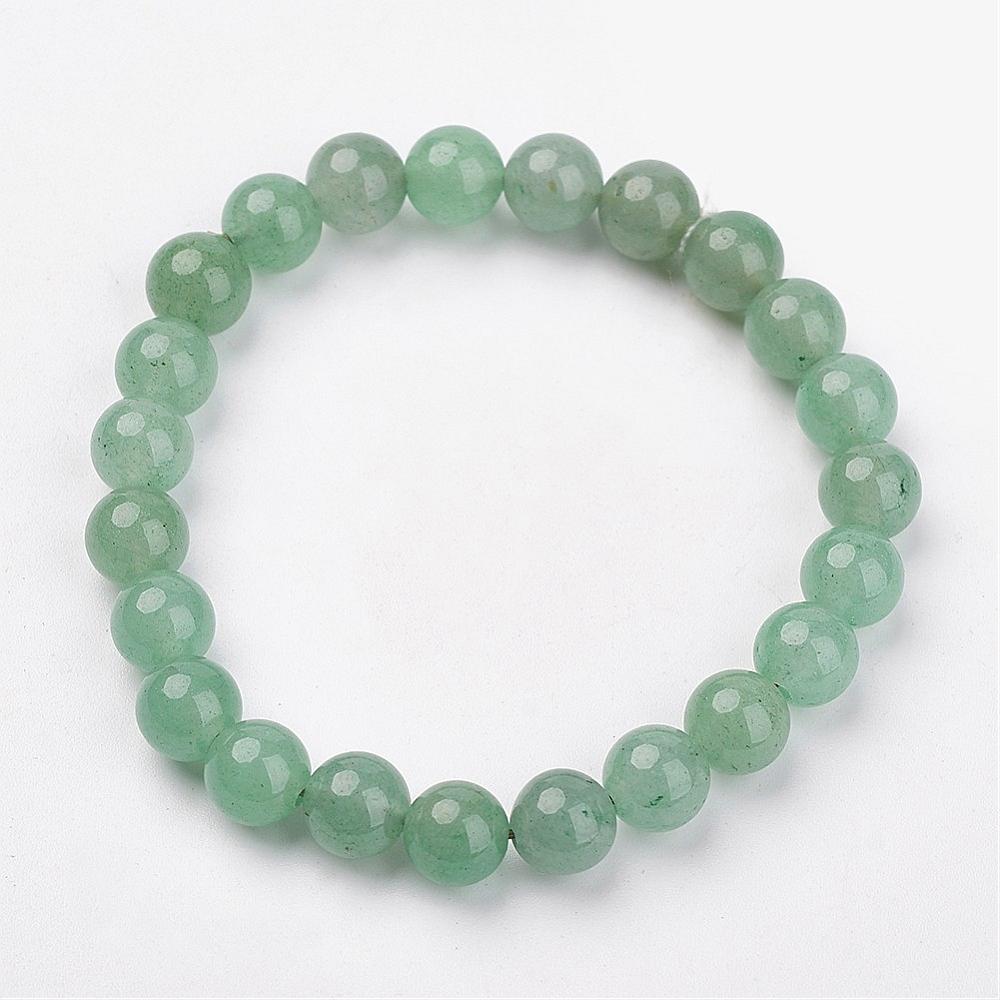 Bracelet en Aventurine verte, perles rondes 8mm, diam env. 4.7cm