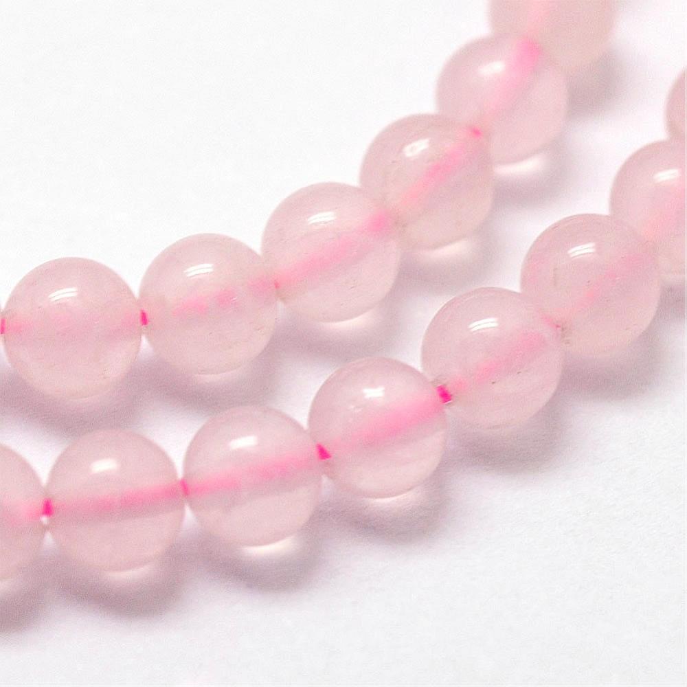 Pierre Quartz rose, naturelle, rose, ronde, 3mm, trou 0.5mm