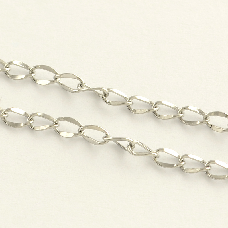 [386i           CHS-R009-05] Chaîne INOX argenté, soudé, 4x2.7x0.5mm