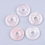 Pierre Quartz rose, naturelle, donut, 40x6mm trou 8mm