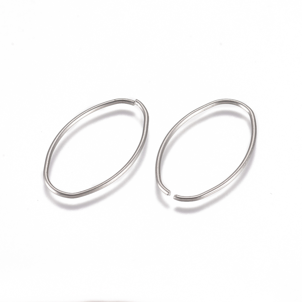 [STAS-L234-170P] Anneau ovale simple ouvert INOX argenté, 26x16x1mm, diamètre intérieur: 25x14 mm, unité