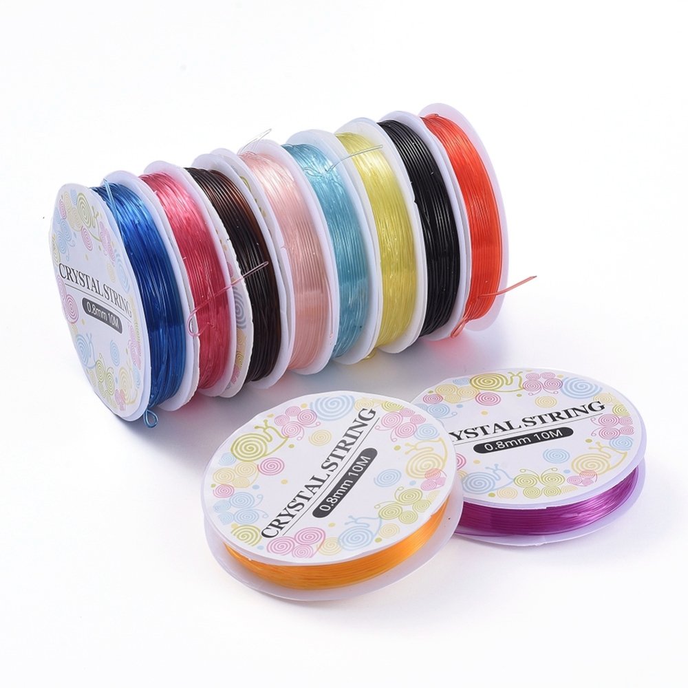 Fil élastique nylon CRYSTAL STRING, 0,8mm x 10m, coloris divers