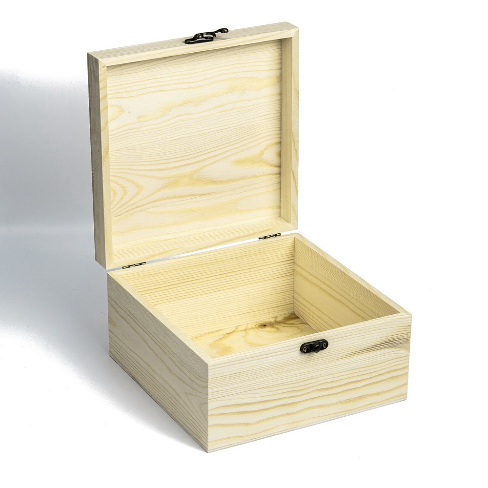 Boite/coffret en bois, carré, 20x20x11cm