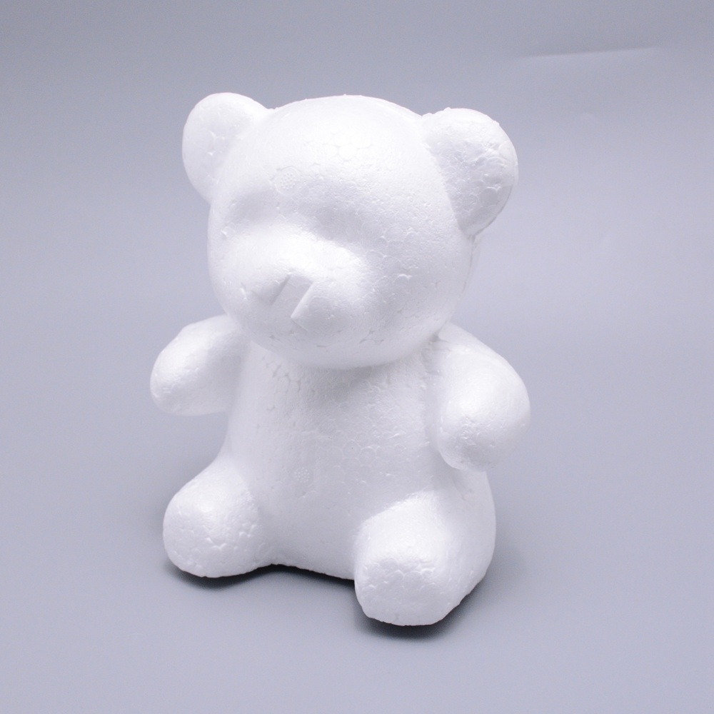 Ours en polystyrène blanc, 19x16.5x12 cm