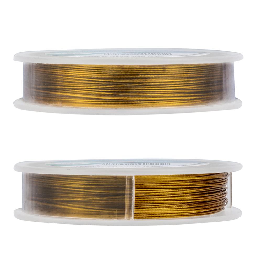 [TWIR-BC0001-03B-04] Câble INOX, revêtu de nylon, couleur or, 0.5mm, au mètre
