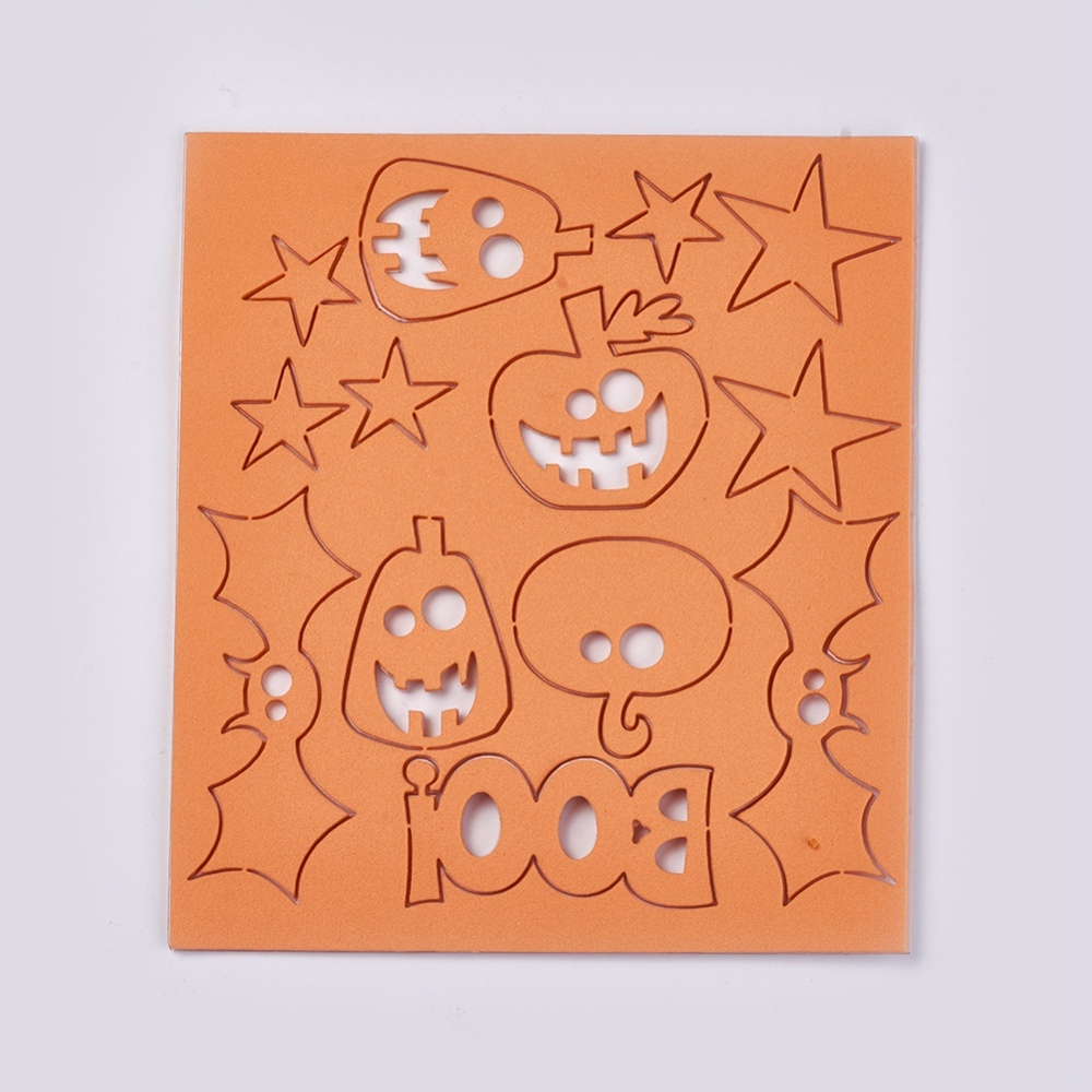 Kit de formes de mousse autocollantes, motifs halloween, orange, 16.4x14.5x0.21cm, la feuille