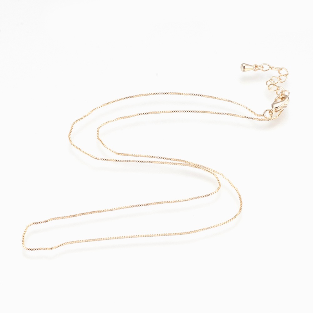 Collier de chaîne en laiton doré, largeur 0.6mm longueur 43cm