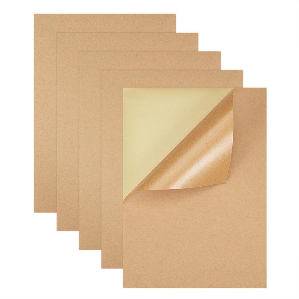 Feuille de kraft autocollant pour impression, A4 29.7x21cm