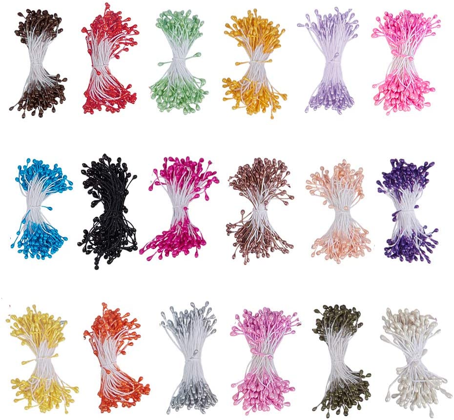 [ph0016] Fleurs : étamines/pistils, la poche d'environ 100 pièces, 18 coloris au choix (Vert)