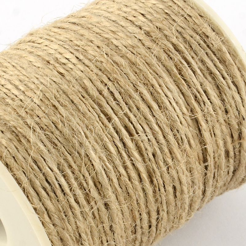 Bobine de jute, fibres naturelles, 1 à 2mm, bonne résistance, 100m