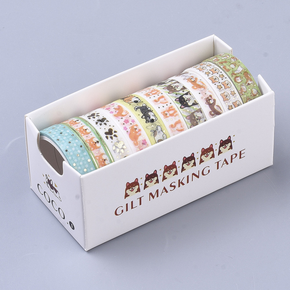 Coffret de rubans adhésifs, masking tape, 10 rouleaux, 8mmx2m par rouleau