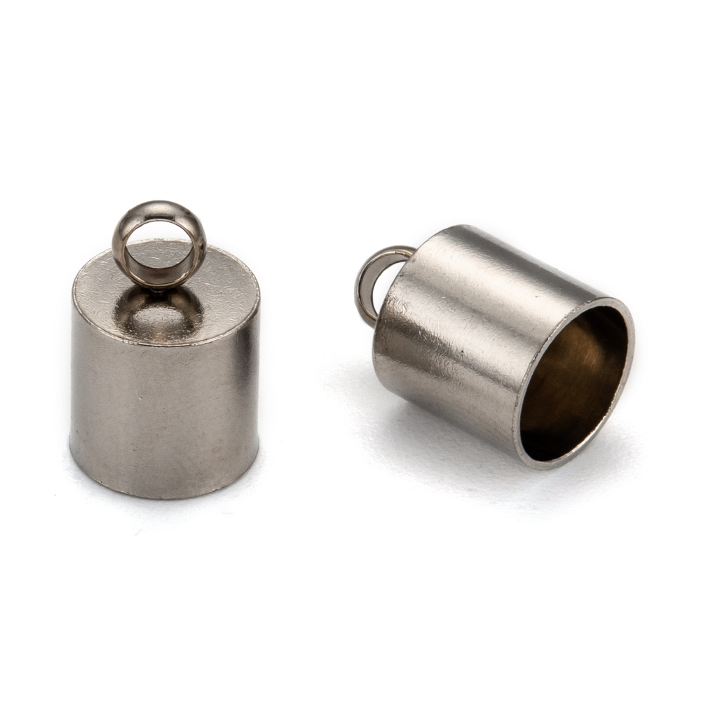 Embout de cordon INOX, diamètre 7mm, 12x8mm, trou 2.5mm, unité
