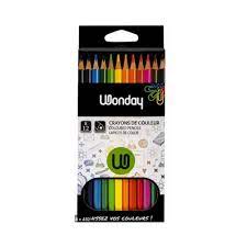 Lot de 12 crayons de couleurs WONDAY, forme octogonale