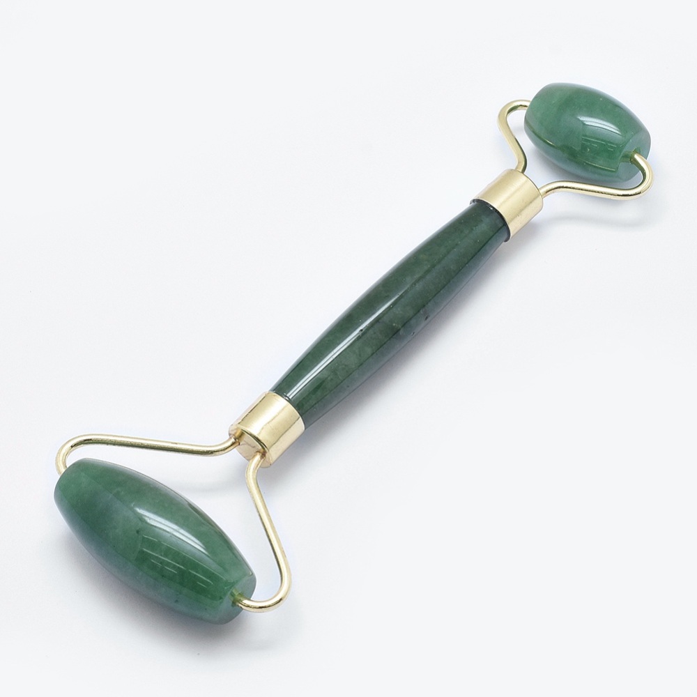 Rouleau de massage en Aventurine verte, 146~150x54~58x19~22mm