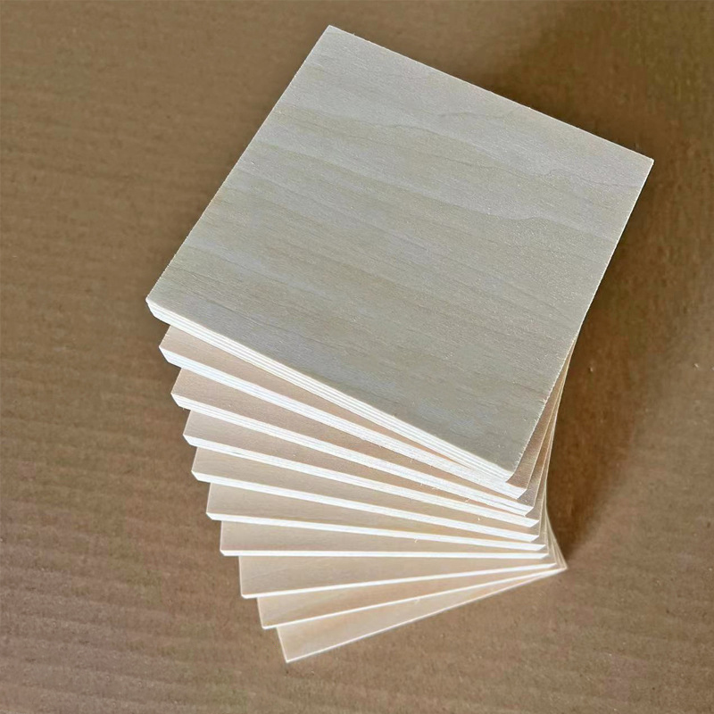 [WOCR-PW0001-360C] Planche en bois/contreplaqué, carré, 10x10x0,4cm, l'unité