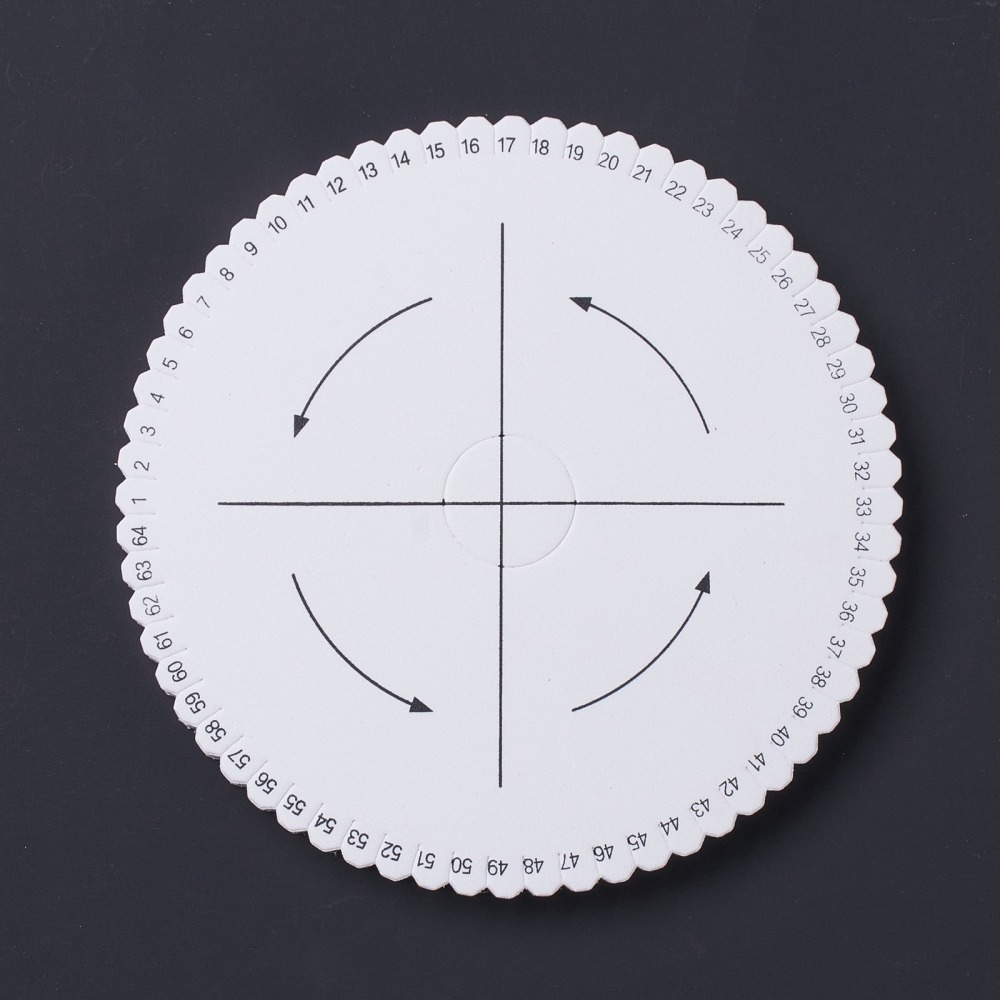 Disque pour tressage Kumihimo, 150x95mm, 64 divisions, trou 25 mm