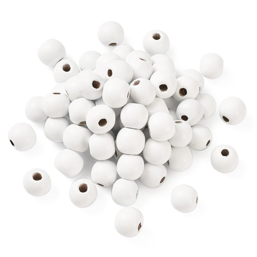 Sachet Perles en bois, plusieurs coloris, diam 12mm, trou 3mm, ~28 perles