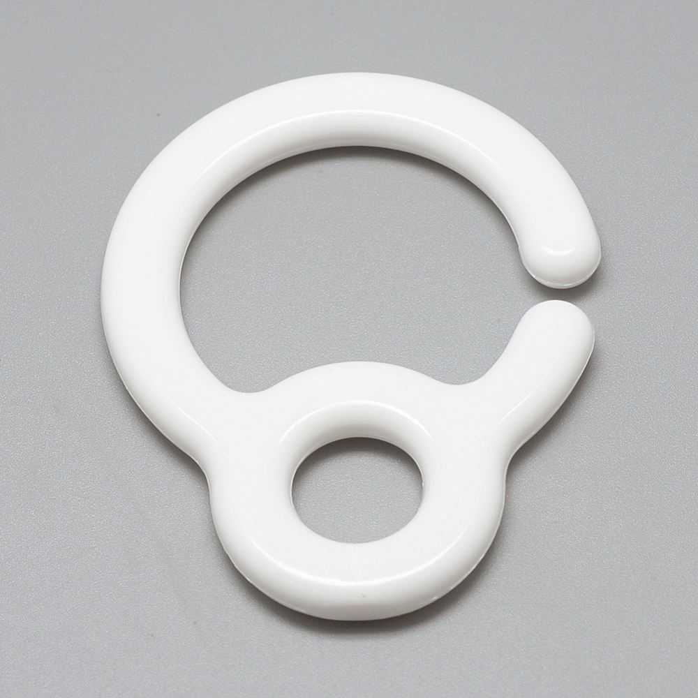 Attache tétine en silicone blanc, 72x57x6mm, trou: 15mm