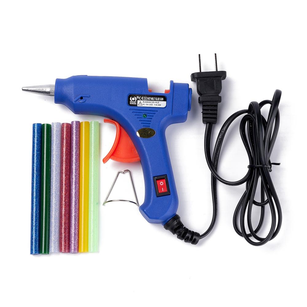 [TOOL-SZ0001-14 TOOL-S010-03E] Pistolet à colle 110/240V, avec des bâtons de colle de couleur 7mm