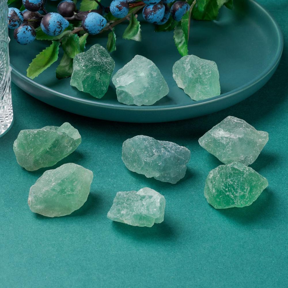 [G-F710-06B  G-F710-06A] Pierre brute, Fluorite verte, non percée, 30~50x22~37x23~25mm