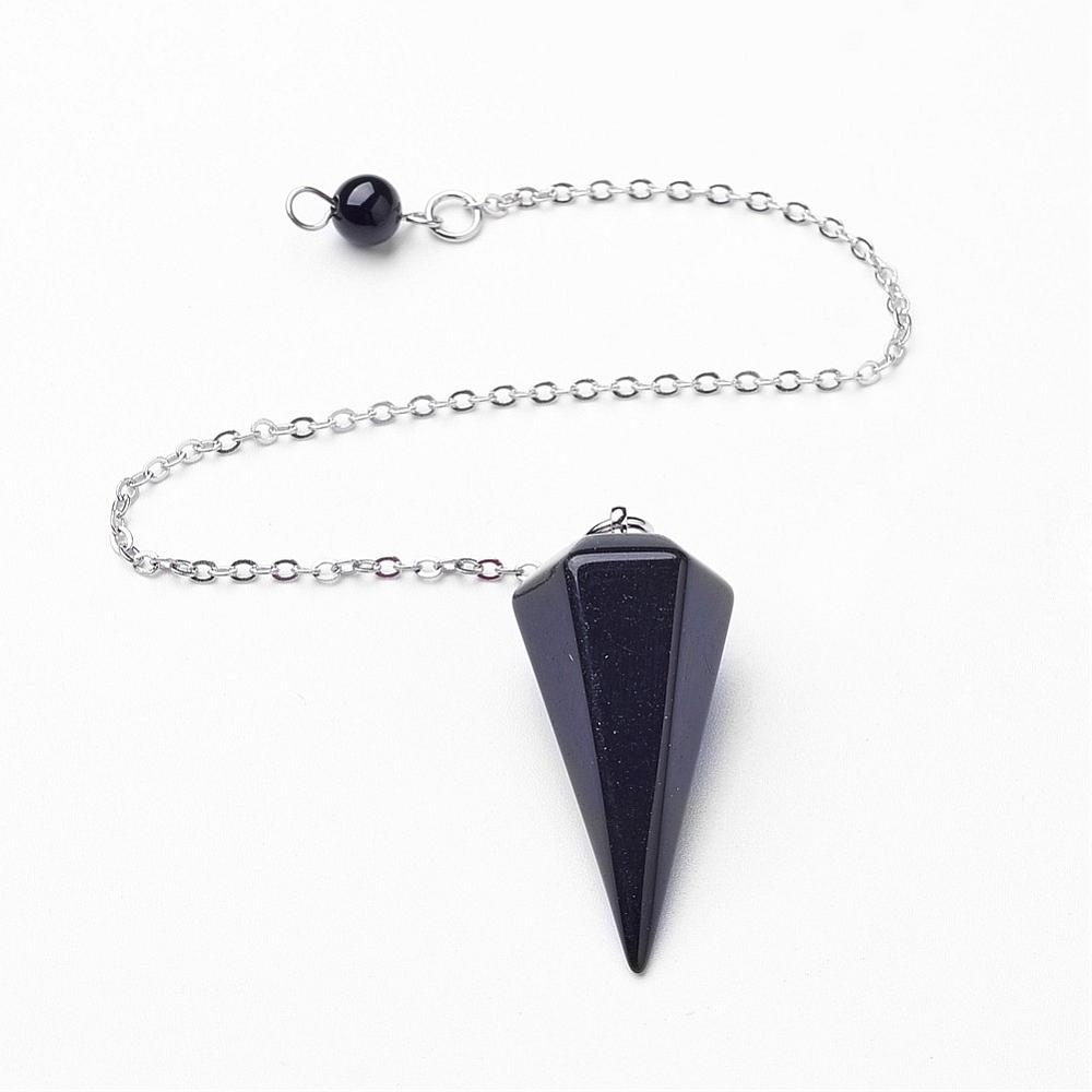 Pendule en Obsidienne, 23cm