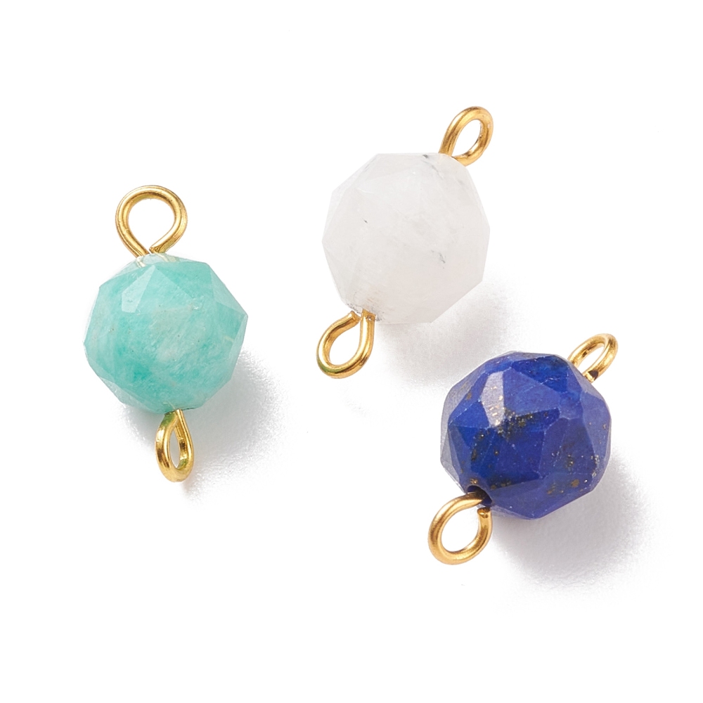 [PALLOY-JF01682] Estampes en pierres naturelles facettée 8mm, 15x8x8mm, trou 2mm (Lapis Lazuli)
