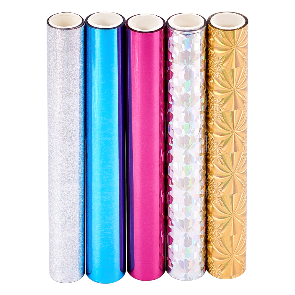 Papier de transfert à chaud, rouleaux de 15cm de large, de divers coloris