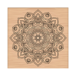 Tampon en bois géant, motif mandala, 7.6x7.58x2.5cm