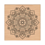 Tampon en bois géant, motif mandala, 7.6x7.58x2.5cm