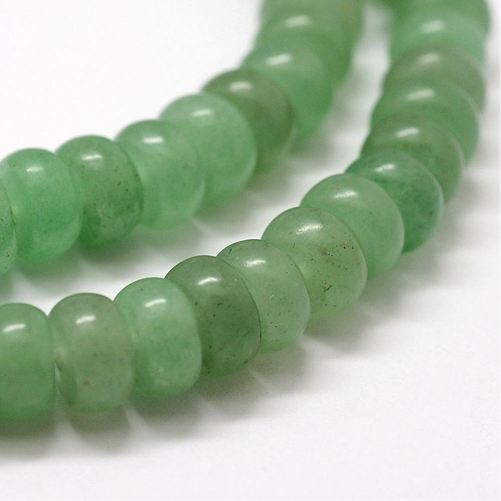 Pierre Aventurine vert naturel rondelle 6x4mm trou 1mm