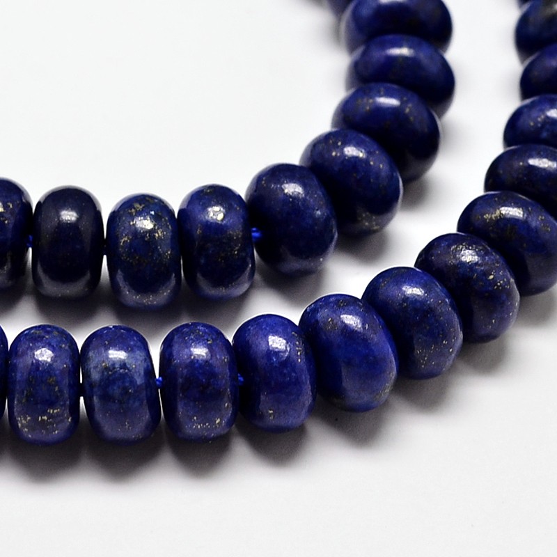 Pierre Lapis Lazuli, naturelle, bleue, rondelle, 6x4mm, trou 1mm