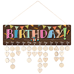 Calendrier des anniversaires en bois 50 dates, 420x120x5mm