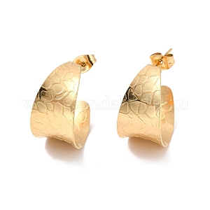 Boucles d'oreille Inox doré, demi créoles, 20x12x0.5mm