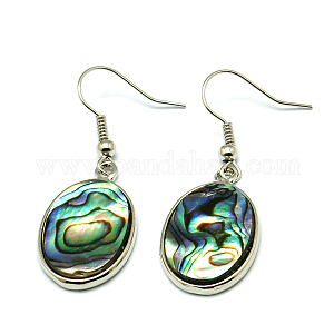 Boucles d'oreilles en ormeau, 40x15mm