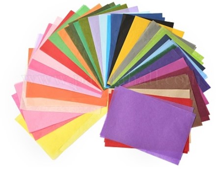 [DIY-L059-03] Assortiment de papiers de soie, 210x140mm, 66 feuilles de coloris variés