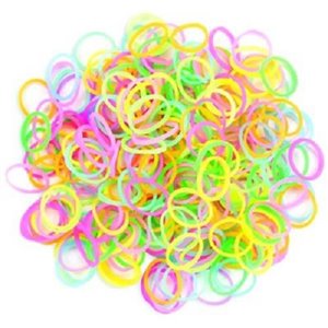Elastiques fluo Rainbow Loom,  600 élastiques, le paquet