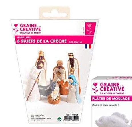 Moule en latex, 8 sujets de crèche