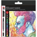 Marabu Permanent Marker Graphix, double pointe, assortiment de 12 SIGNIFICANT