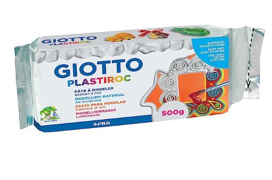 Pâte de modelage PLASTIROC, séchage à l'air, 1kg, blanc