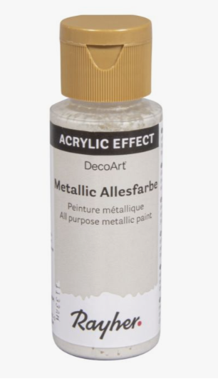 Rayher / Peinture acrylique métallique, blanc neige, 59ml