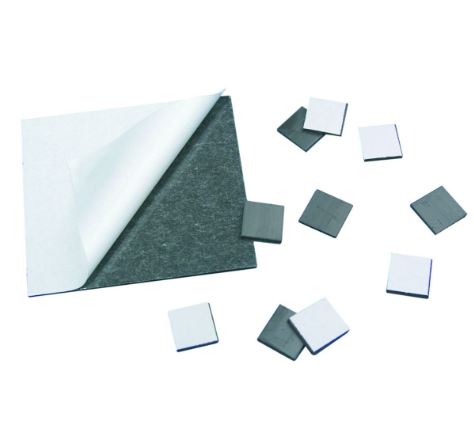 Aimants autocollants noirs 15x15mm, épais 2mm, x10 pièces