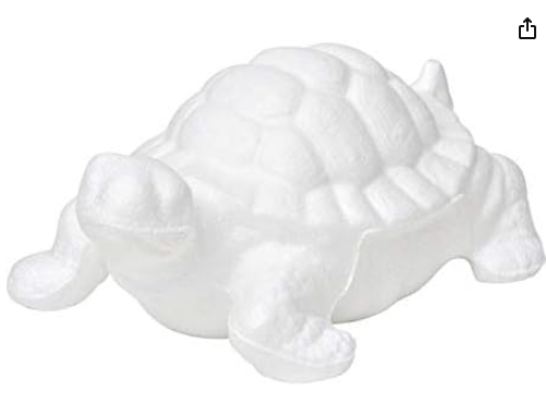 Tortue en polystyrène blanc, 12 cm