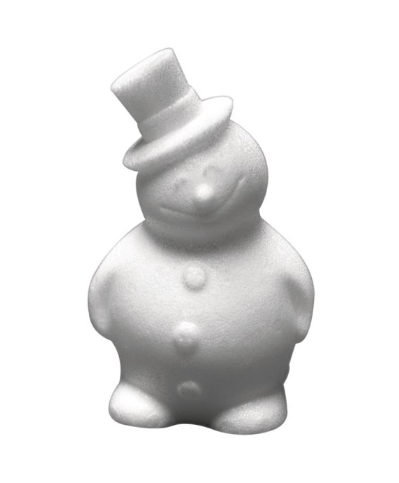 Bonhomme de neige en polystyrène blanc, 17 cm