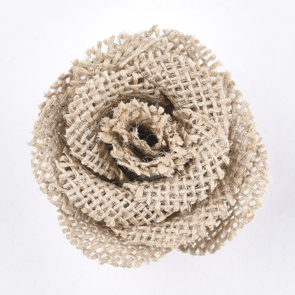 Fleur en jute naturelle 80x45mm