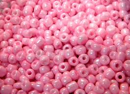 Perles de rocaille opaques nacrées taille 2.5 mm, trou 0,8 mm, sachet d'env. 30 gr, rose nacré