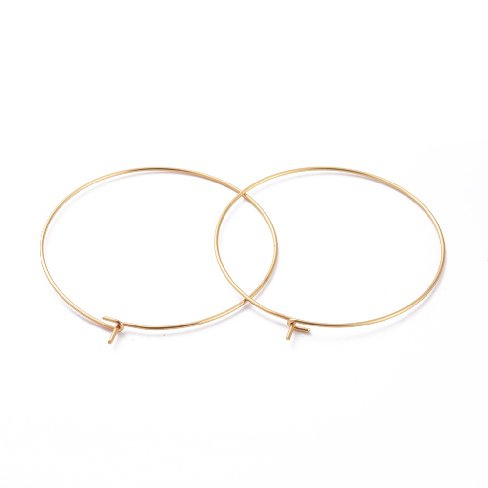 Boucle d'oreille créole INOX doré, 40x0,7mm, x10 pièces