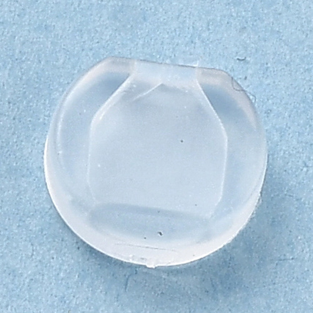 [KY-C003-01] Coussinet redresseur boucle d'oreille, silicone souple, 8,5x9x3mm, trou 1,8x3mm, l'unité