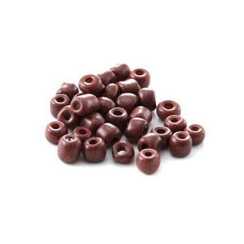 Perles de rocaille opaques taille inf. 3 mm, trou 1 mm, sachet d'env. 30 gr, Marron Bordeau