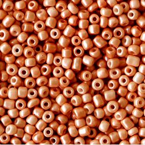 Perles de rocaille opaques taille 3 mm, trou 1 mm, sachet d'env. 30 gr, marron glacé