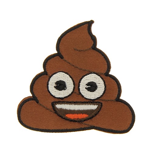 Ecussons broderie Emoji caca, à repasser, 54 x 55 mm